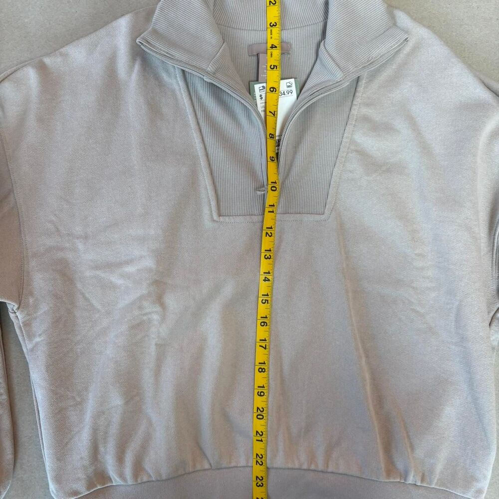 H&M Women's Grey Quarter Zip Scuba Sweatshirt